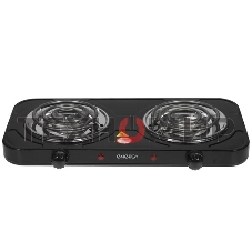 Плита настольная электрическая Energy EN-904В чёрный, 2 кВт, ТЭН, конфорки - 2, нержавеющая сталь, поворотные переключатели