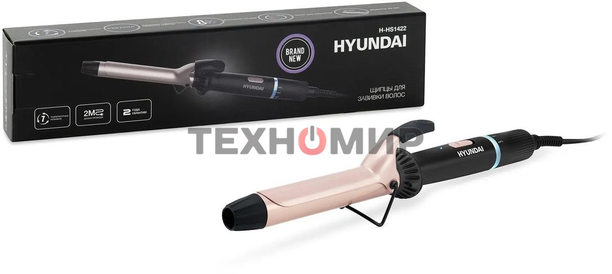 Щипцы Hyundai H-HS1422 40Вт макс.темп.:200С покрытие:керамико-турмалиновое черный