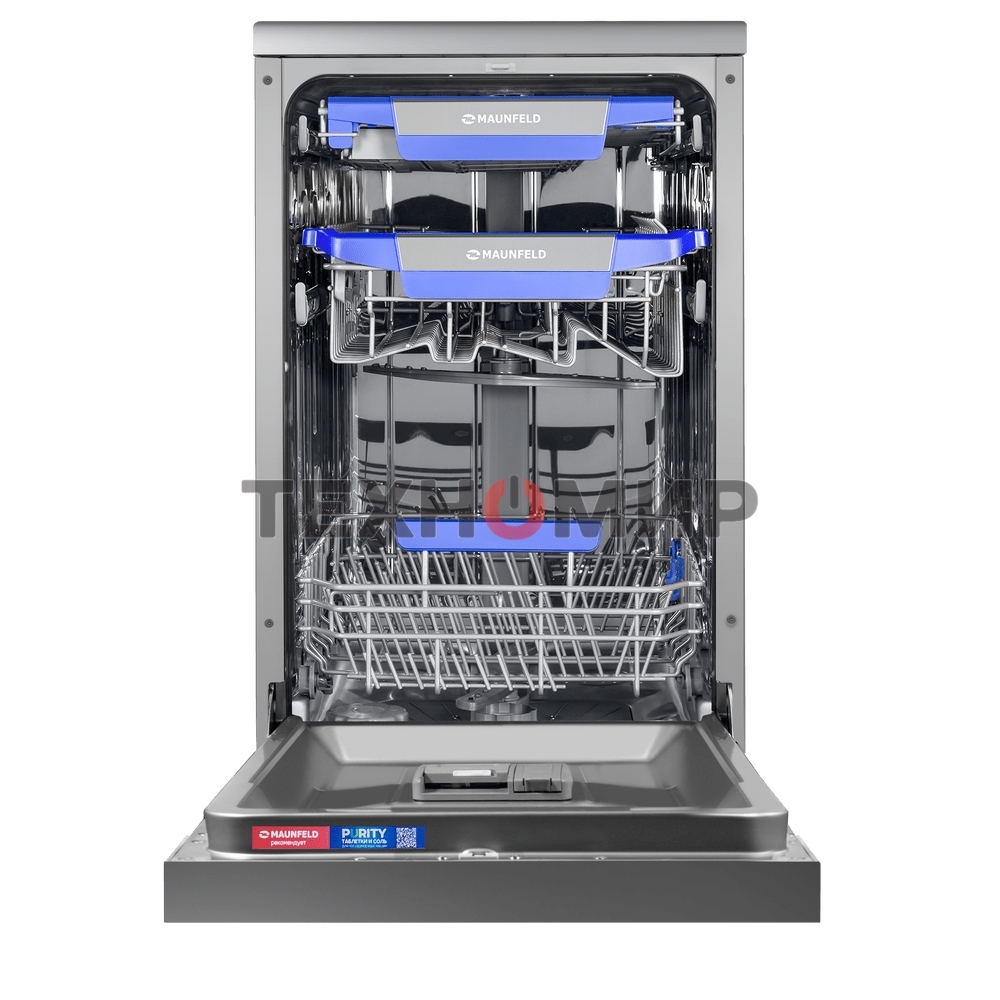 Посудомоечная машина Maunfeld MWF45331S, серебристый, 45 см, 10 компл., 49 дБ, класс A++