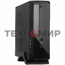 Компьютерный корпус MiniITX ExeGate MI-209 Black, miniITX/mATX, (M300, 80мм), 2хUSB, Audio