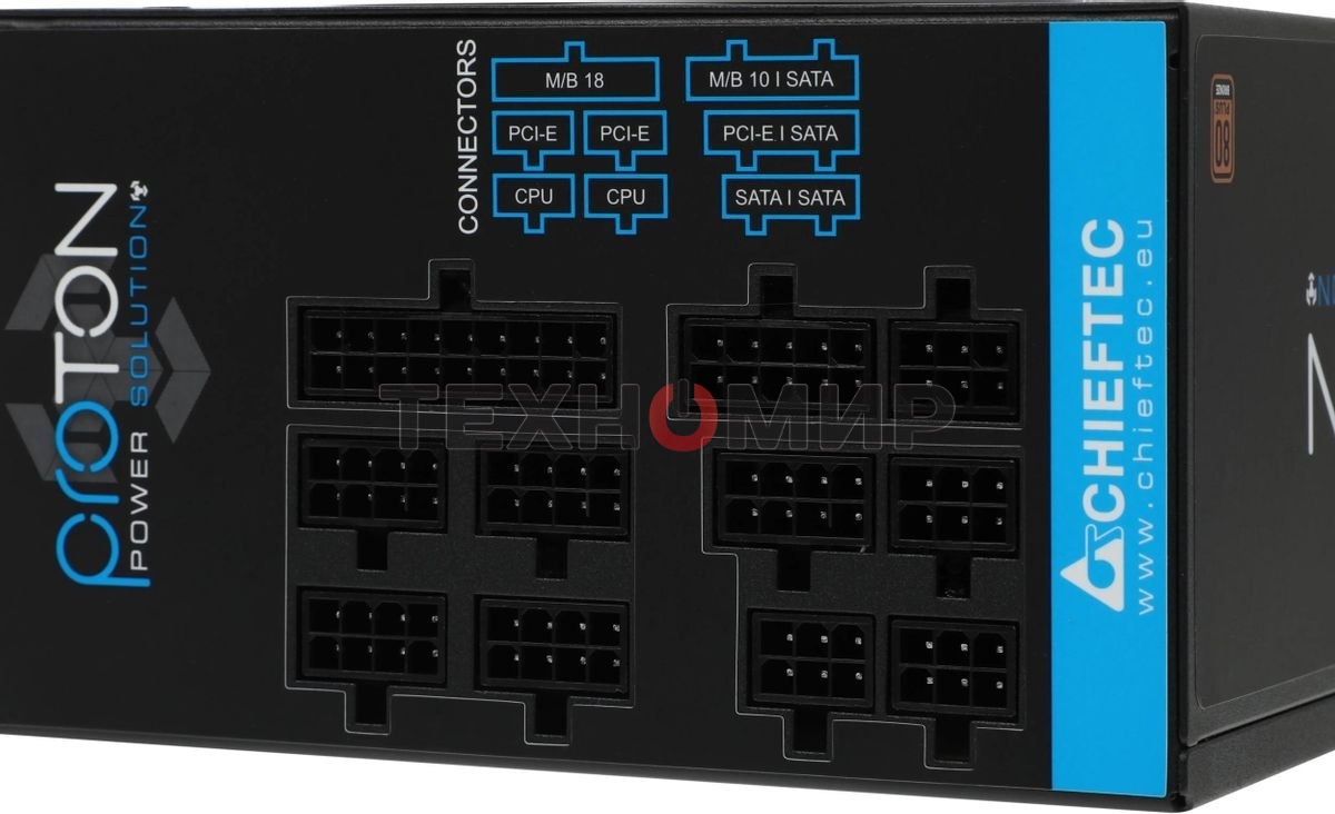 Блок питания Chieftec BDF-1000C, 1000Вт, 80 PLUS Bronze, 140мм, модульный, черный