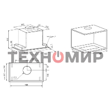 Вытяжка встраиваемая Krona Selina 600 Glass S черный, 52 см, 1300 куб. м/ч, 61 дБ
