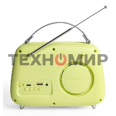 Радиоприемник СИГНАЛ БЗРП Fresh РП-343 зеленый, УКВ 87,5-108МГц, DC5В,акб,BT/USB/AUX 10125