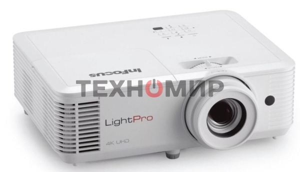 Проектор InFocus IN0061SL DLP, 4000 lm, 4K UHD (3840 x 2160),1000 000:1, 1.211.59:1, 2xHDMI 2.0, VGA in, 3.5mm in/out, S/PDIF, USB-A (питание), RS232, лампа 15 000ч.(ECO mode), 10W, 27дБ, 3,2 кг, БЕЛЫЙ