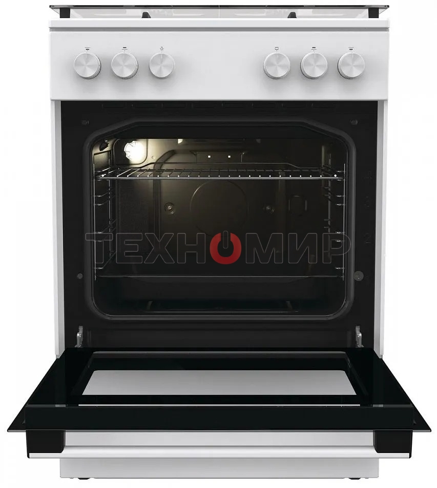 Плита газовая Gorenje GG6A11WF белый, конфорок 4 газовых, духовка 72 л, 60 см x 85 см x 60 см