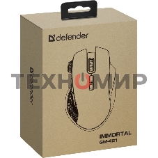 Мышь беспроводная/проводная Defender Immortal GM-421 черный, 10000 dpi, радиоканал, Bluetooth, USB, кнопки - 9