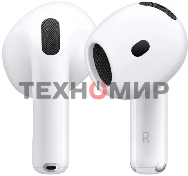 Гарнитура вкладыши Apple A3050,A3053,A3058 AirPods 4 белый (MXP63LL/A)
