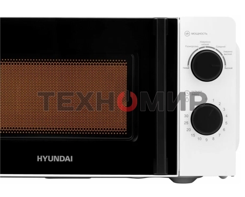 Микроволновая печь Hyundai HYM-M2047 белый, 20 л, 700 Вт, переключатели - поворотный механизм