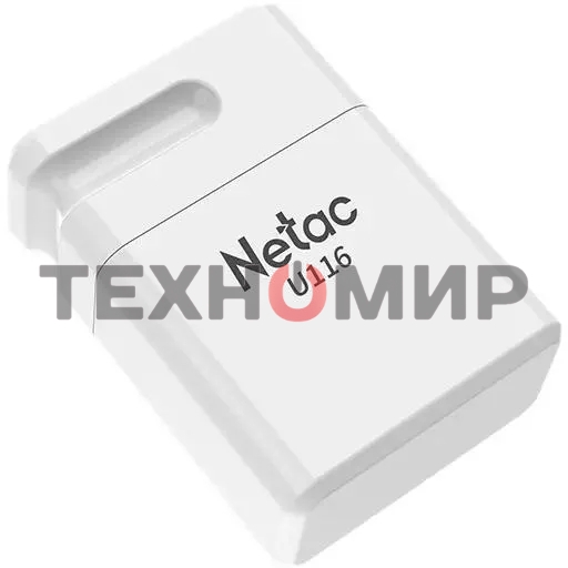 Флешка USB Netac U116 mini (NT03U116N-016G-32WH), 16Gb, USB 3.2, R/W 90/30, белый