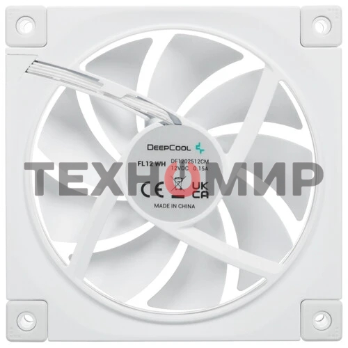 Вентилятор для корпуса Deepcool FL12 WH белый, 120 мм, 2150 об/мин, 32 дБ, 4 pin
