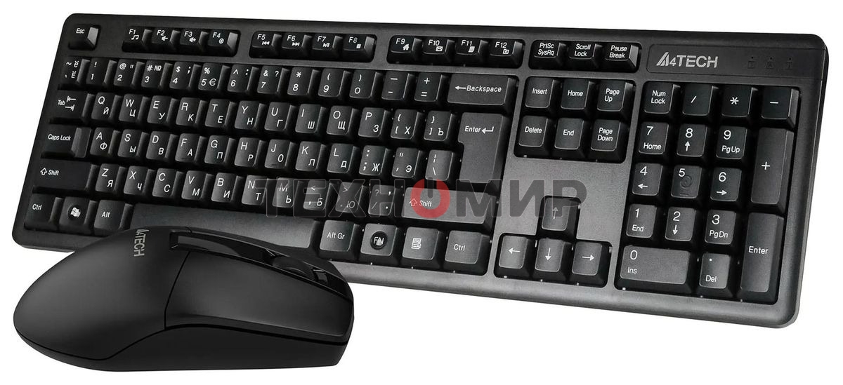 Комплект клавиатура+мышь A4Tech 3330N беспроводной, USB, 1200 DPI, чёрный