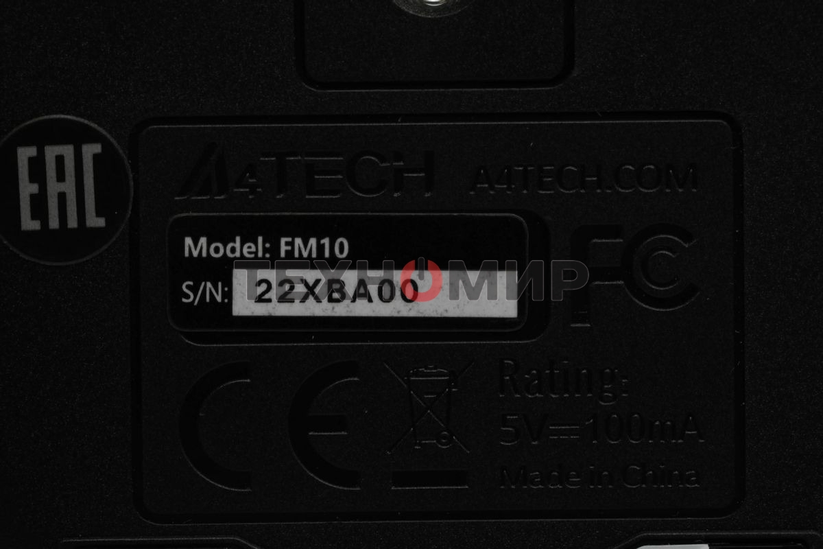 Мышь проводная A4Tech Fstyler FM10 черный/синий, 1600 dpi, USB, кнопки - 4