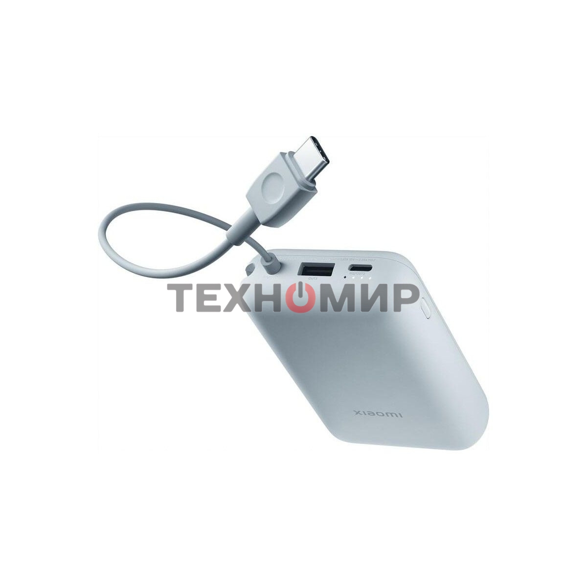 Портативный аккумулятор Xiaomi Power Bank 10000mAh (встроенный кабель) Ледяной синий GL