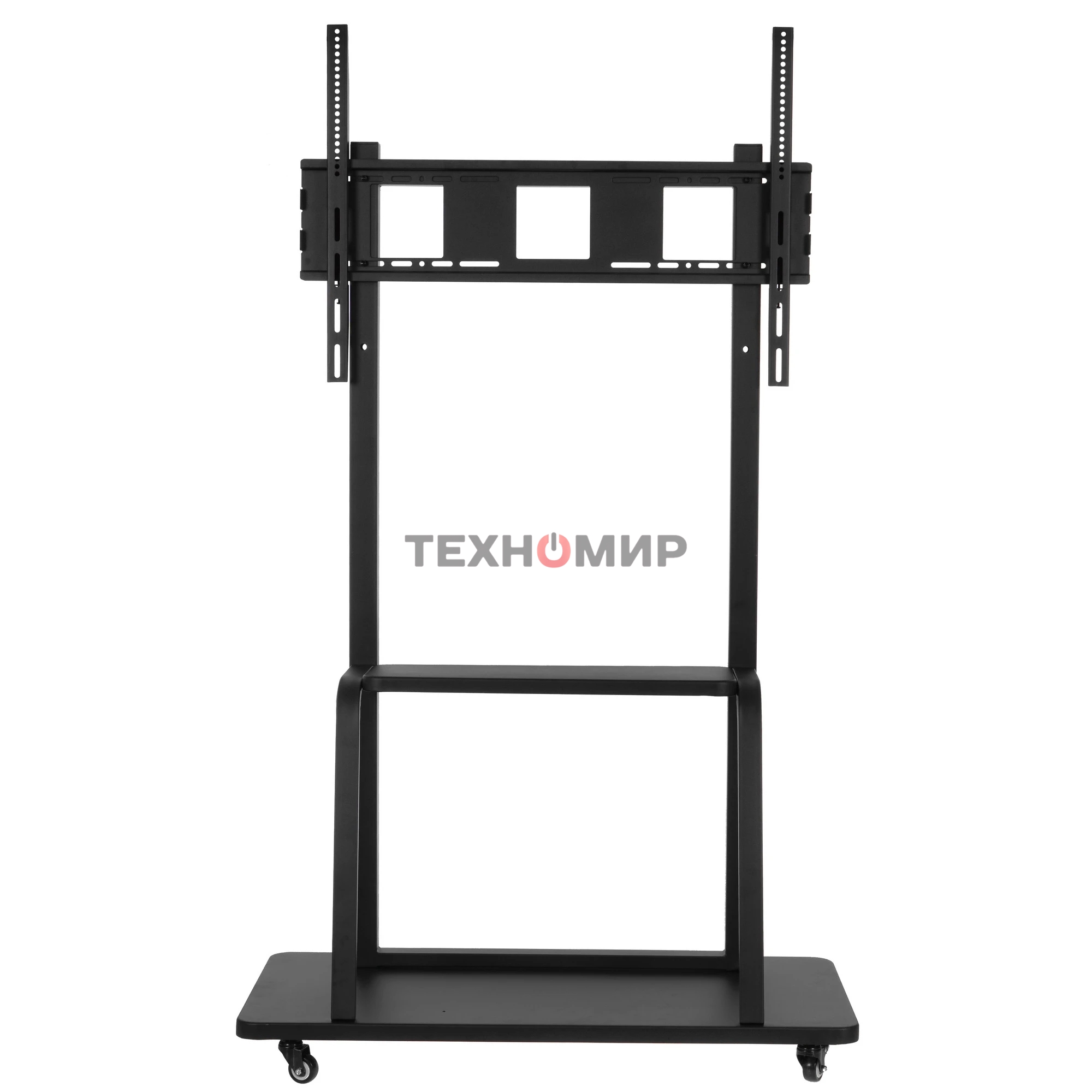Мобильная стойка Wize Pro M86 для широкоформатных и интерактивных панелей 42 90, Max VESA 800x600 мм, высота 183 см, вертикальная регулировка, полка для медиаплеера, до 150 кг, черный