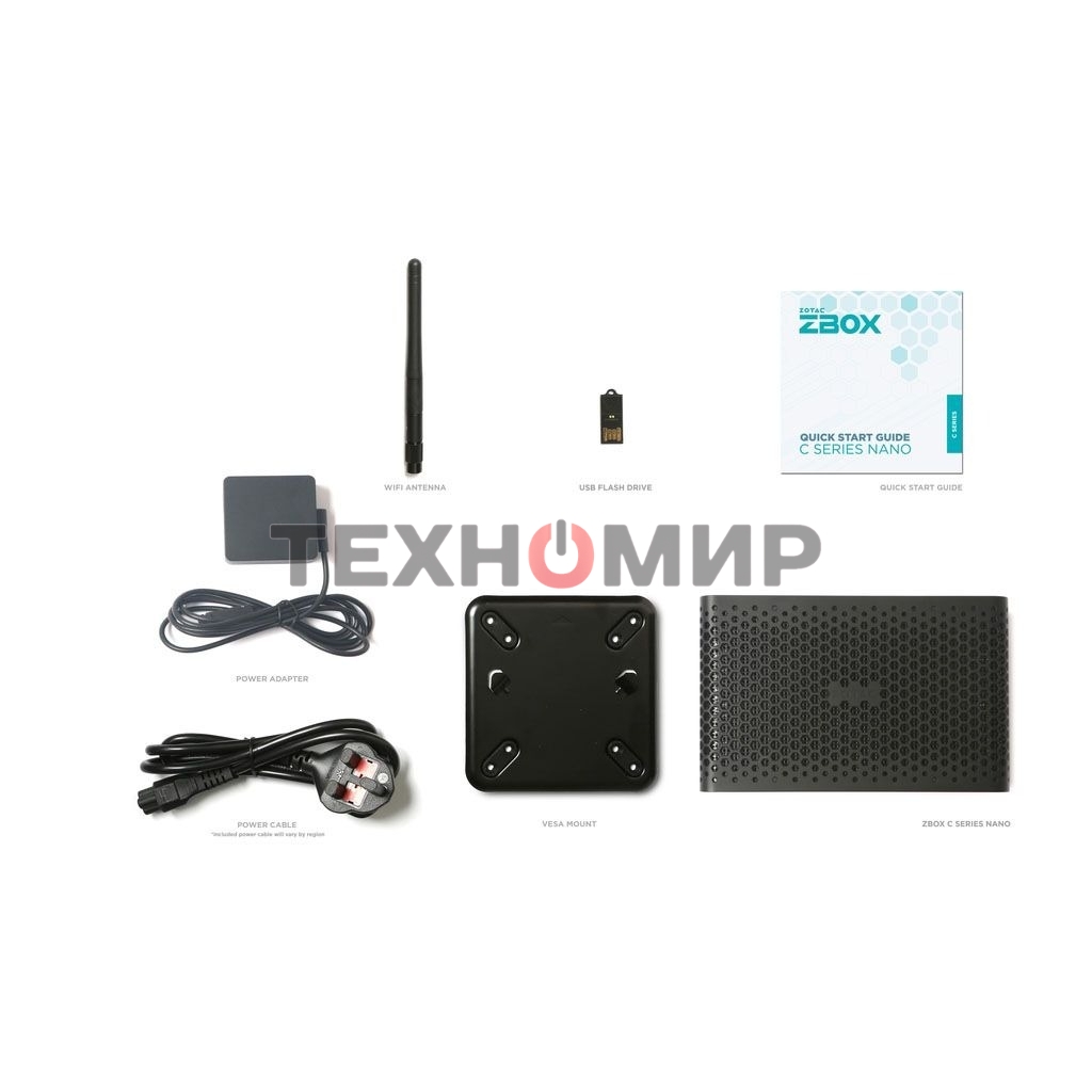 Платформа системного блока с ЦПУ Zotac ZOTAC ZBOX NANO, SFF, FANLESS, i7-1355U, 2 DDR5 SO-DIMM, M.2 SSD, 2.5