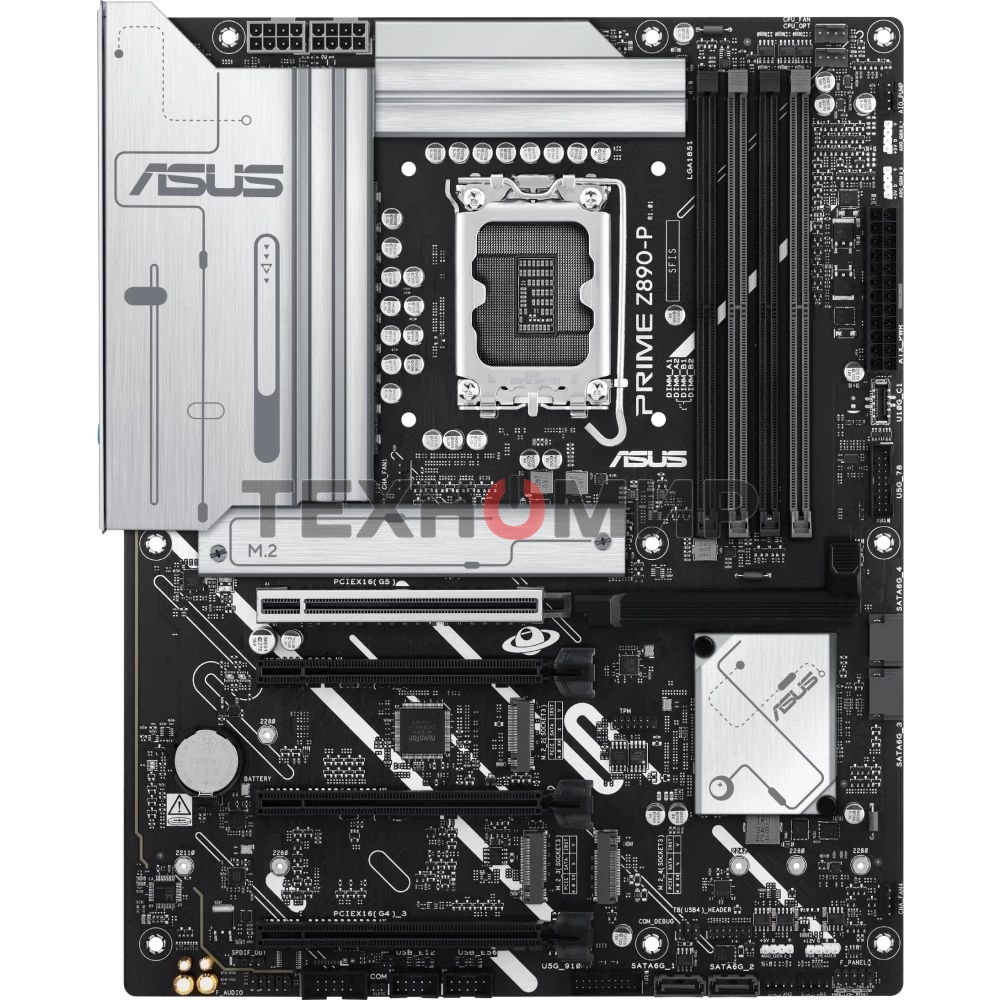 Материнская плата ASUS PRIME Z890-P, LGA 1851, Intel Z890, 4xDDR5, 4xSATA, 4xM.2, 1xPCIe 5.0 x16, 2xPCIe 4.0 x4, 1xPCIe 4.0 x1, 1xHDMI, 1xDP, 1xUSB-C (видеовыход), 1x 2.5Gb LAN, 4xUSB-A 2.0, 2xUSB-A 3.2 Gen 1, 1xUSB-A 3.2 Gen 2, 1xUSB-C 3.2 Gen 2x2, 3x3.5