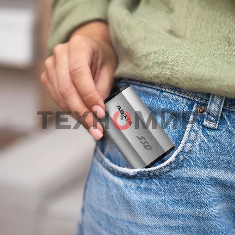 Внешний SSD ADATA SD810, 1TB, USB 3.2 Gen 2x2 Type-C, R/W 2000/2000, серебристый