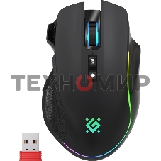 Мышь беспроводная/проводная Defender Immortal GM-421 черный, 10000 dpi, радиоканал, Bluetooth, USB, кнопки - 9