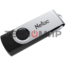 Флешка USB Netac U505 (NT03U505N-004G-20BK), 4Gb, USB 2.0, R/W 70/30, черный/серебристый