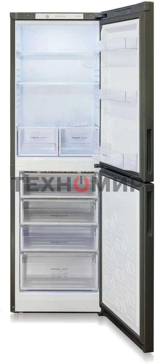 Холодильник Бирюса Б-W6031 графит матовый двухкамерный 210/135л морозилка снизу