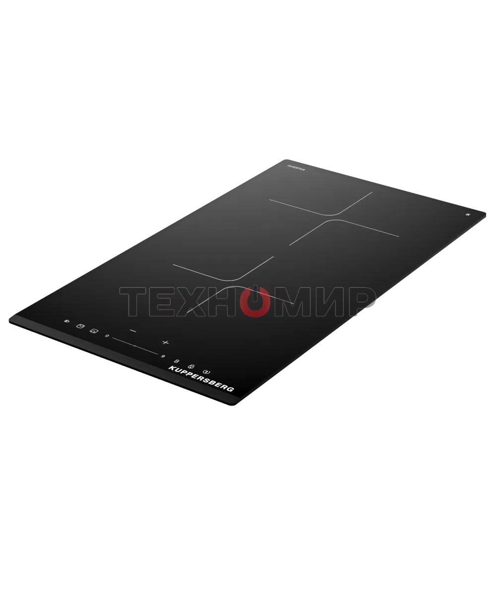 Индукционная варочная панель Kuppersberg ICI 306, High-Tech, индукция, 30 см, 2 зоны нагрева, 9 уровней мощности, inverter, таймер, пауза, Booster, слайдерное управление, черный