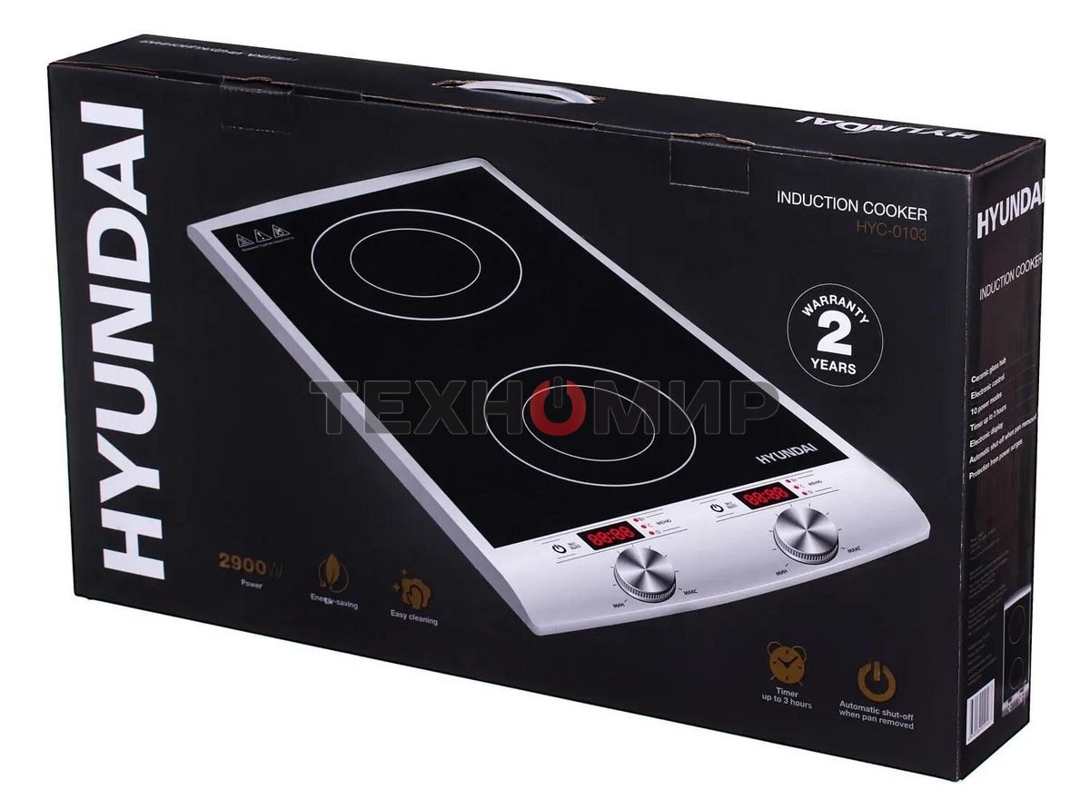 Плита настольная электрическая Hyundai HYC-0103 серебристый/черный стеклокерамика (настольная)