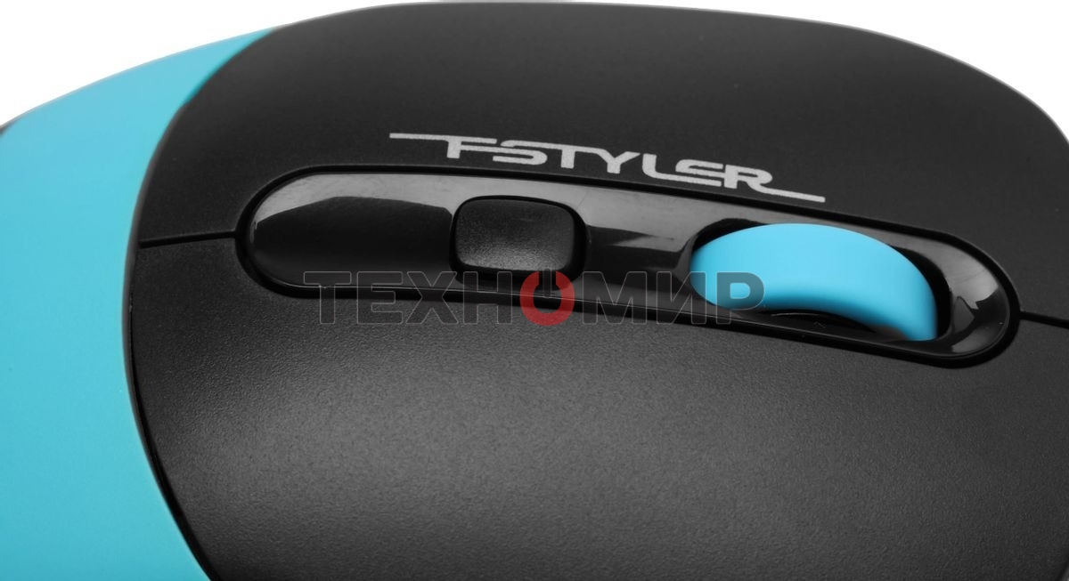 Мышь проводная A4Tech Fstyler FM10 черный/синий, 1600 dpi, USB, кнопки - 4
