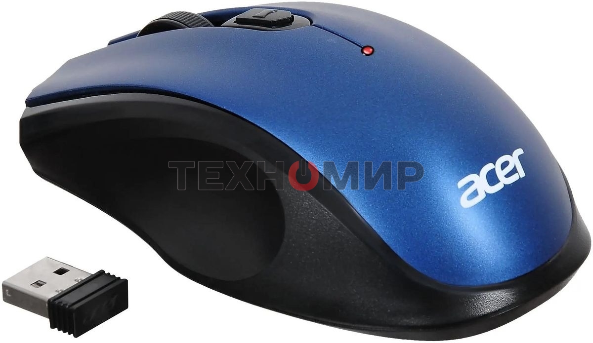 Мышь беспроводная Acer OMR031 черный/синий, 1600 dpi, радиоканал, USB, кнопки - 4