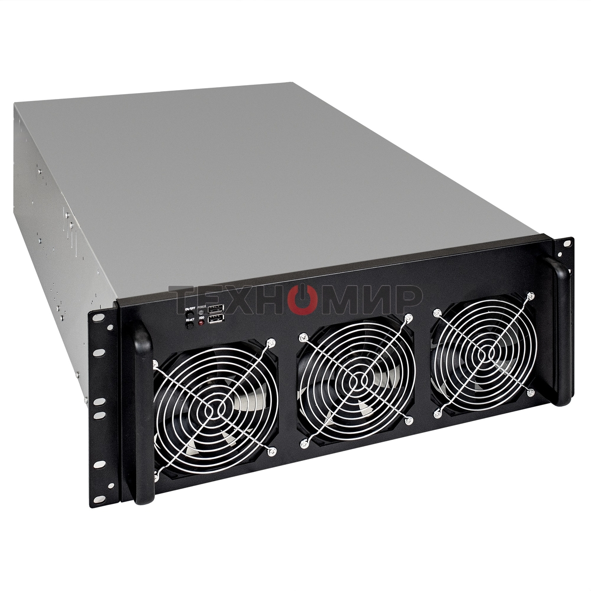 Корпус для майнинга ExeGate EX288960RUS Pro 8-650 без БП, 2*USB, 6*fan 120мм, места под: 8 видеокарт, 1 БП