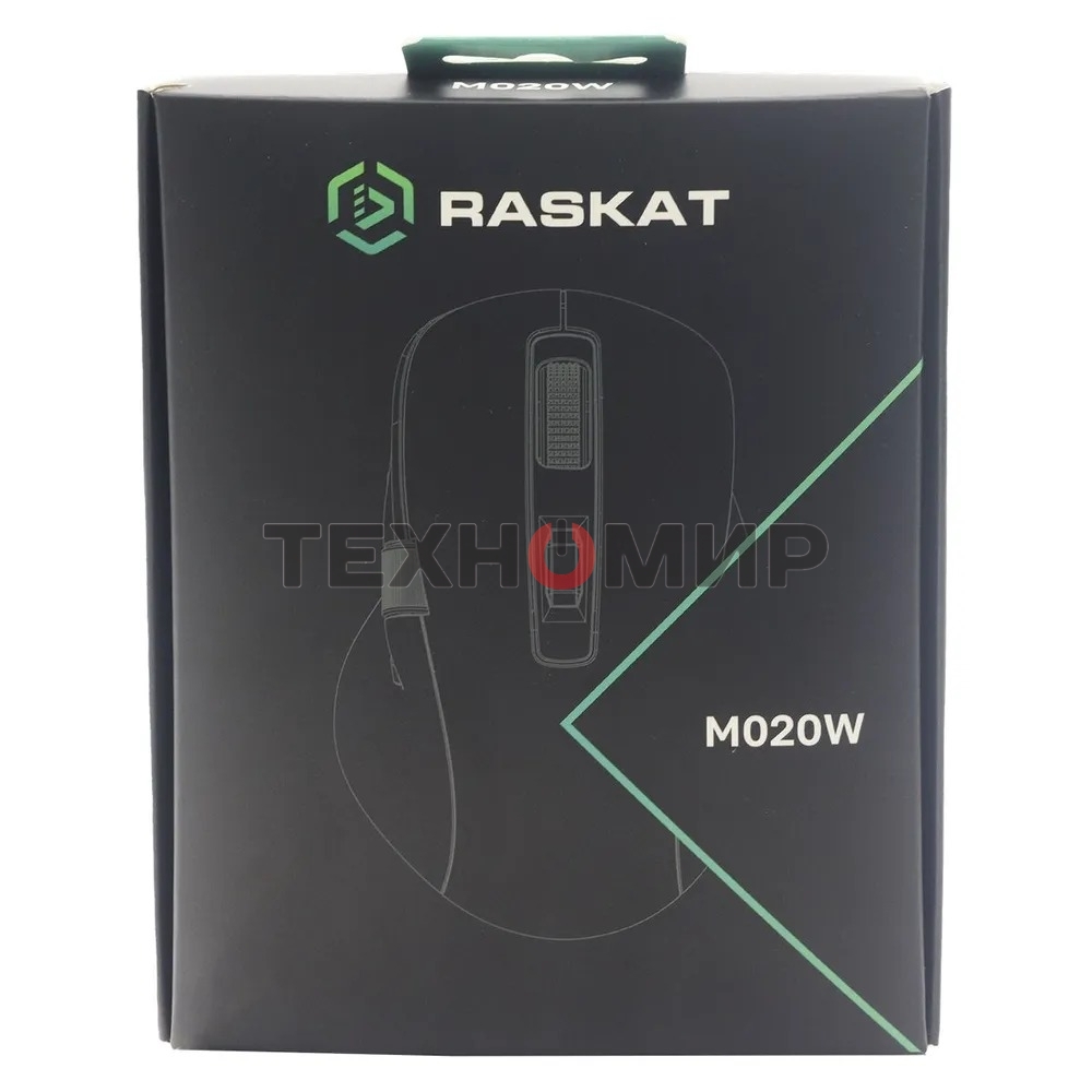 Мышь беспроводная Raskat M020W зеленый/черный, 2400 dpi, радиоканал, Bluetooth, USB, кнопки - 7