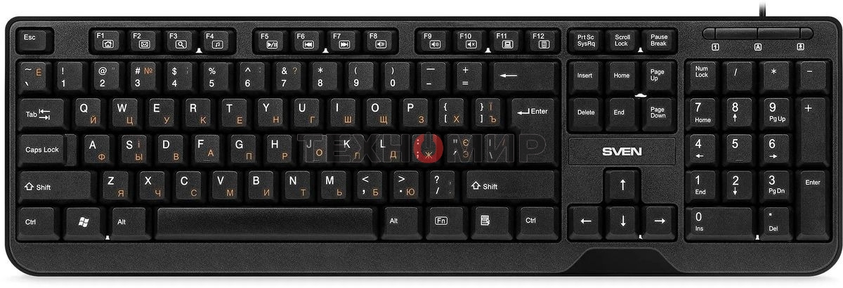 Комплект клавиатура + мышь SVEN KB-S330C черный (104+12Fn)+3кл, 1200DPI)