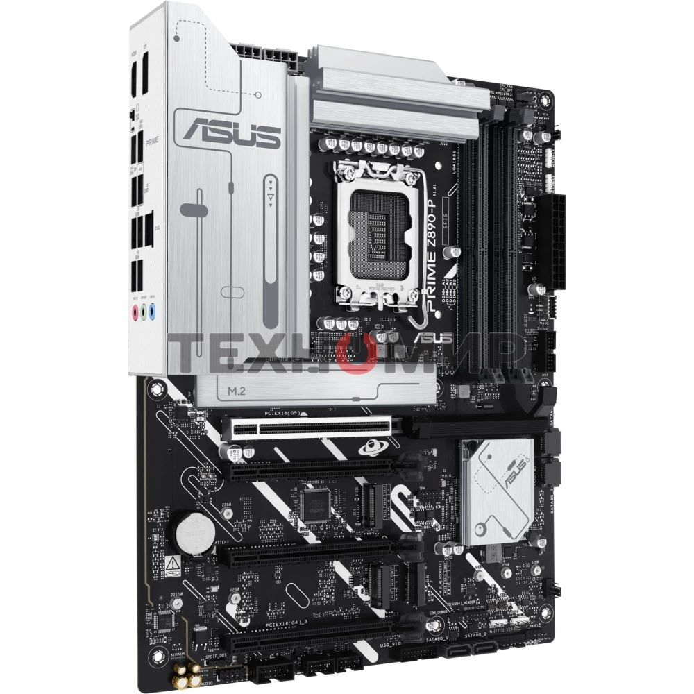Материнская плата ASUS PRIME Z890-P, LGA 1851, Intel Z890, 4xDDR5, 4xSATA, 4xM.2, 1xPCIe 5.0 x16, 2xPCIe 4.0 x4, 1xPCIe 4.0 x1, 1xHDMI, 1xDP, 1xUSB-C (видеовыход), 1x 2.5Gb LAN, 4xUSB-A 2.0, 2xUSB-A 3.2 Gen 1, 1xUSB-A 3.2 Gen 2, 1xUSB-C 3.2 Gen 2x2, 3x3.5