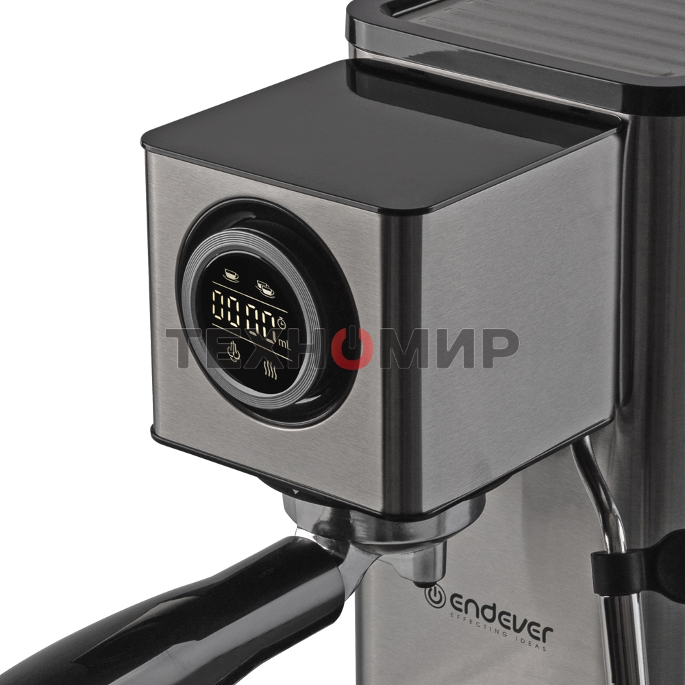 Кофеварка рожковая Endever Costa-1090 стальной, исп. кофе - молотый, 1,2 л, 1400 Вт, 15 бар