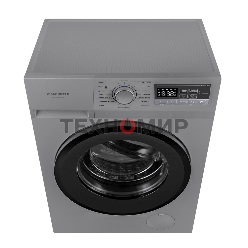 Стиральная машина Maunfeld MFWM148STSL02 серебристая, загрузка фронтальная 8кг, 1400 об/мин., класс: A+++