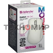 Мышь беспроводная Defender Dana MB-266 светло-серый, 3200 dpi, радиоканал, Bluetooth, USB, кнопки - 6