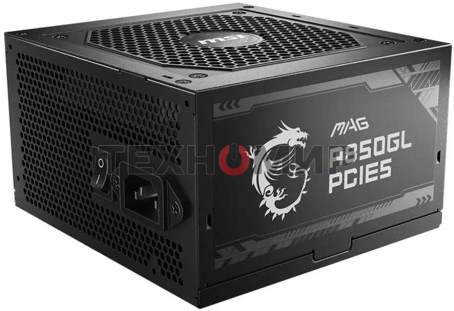 Блок питания MSI MAG A850GL PCIE5, 850W, 80 PLUS Gold, полностью модульный, ATX 3.0, PCIE5