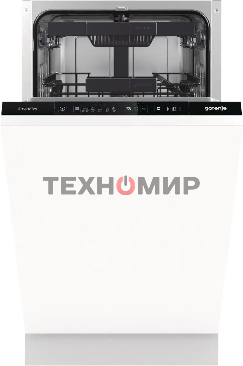 Встраиваемая посудомоечная машина Gorenje GV561D10, узкая, ширина 44.8см, полновстраиваемая, загрузка 11 комплектов