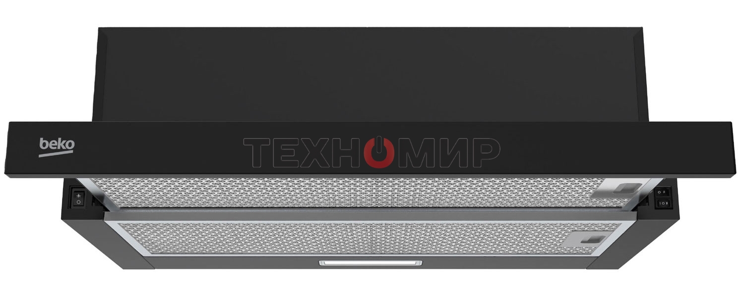 Вытяжка телескопическая Beko BHNT613R4CB черный, 60 см, 320 куб. м/ч, 61 дБ