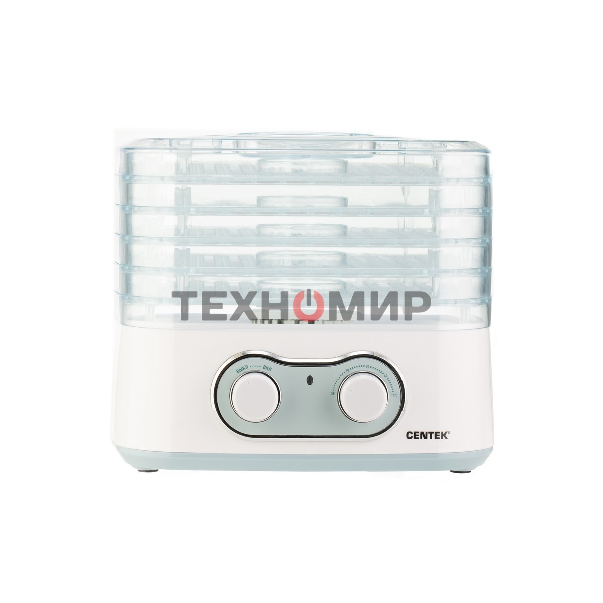 Сушилка для овощей Centek CT-1659 (белый), ОБЪЕМ 5 л, 270 Вт, 5 поддонов, механическое управление