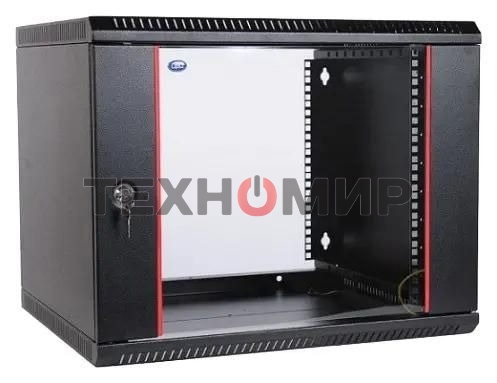 Шкаф телекомм. настенный разборный ЦМО 9U (600х650) дверь стекло, черный