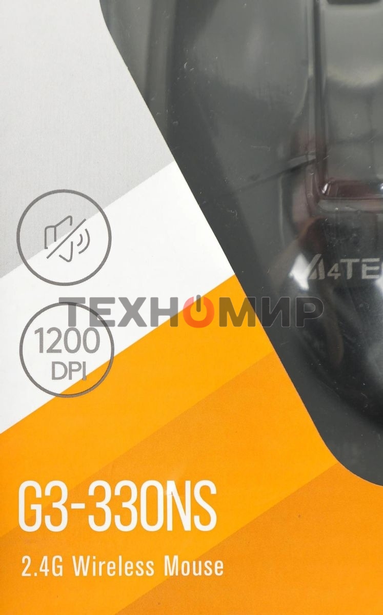 Мышь беспроводная A4Tech G3-330NS черный, 1200 dpi, радиоканал, USB, кнопки - 3