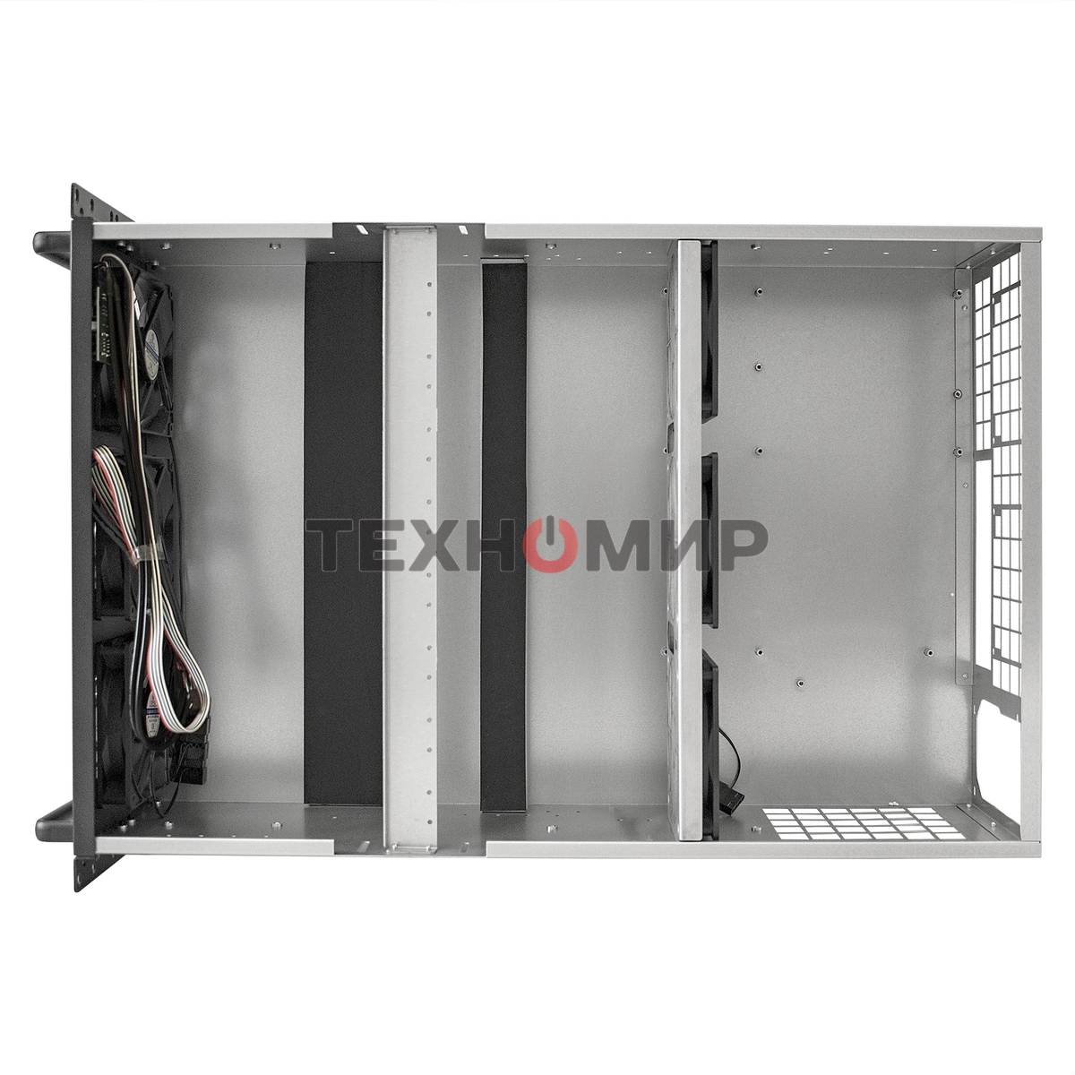 Корпус для майнинга ExeGate EX288960RUS Pro 8-650 без БП, 2*USB, 6*fan 120мм, места под: 8 видеокарт, 1 БП