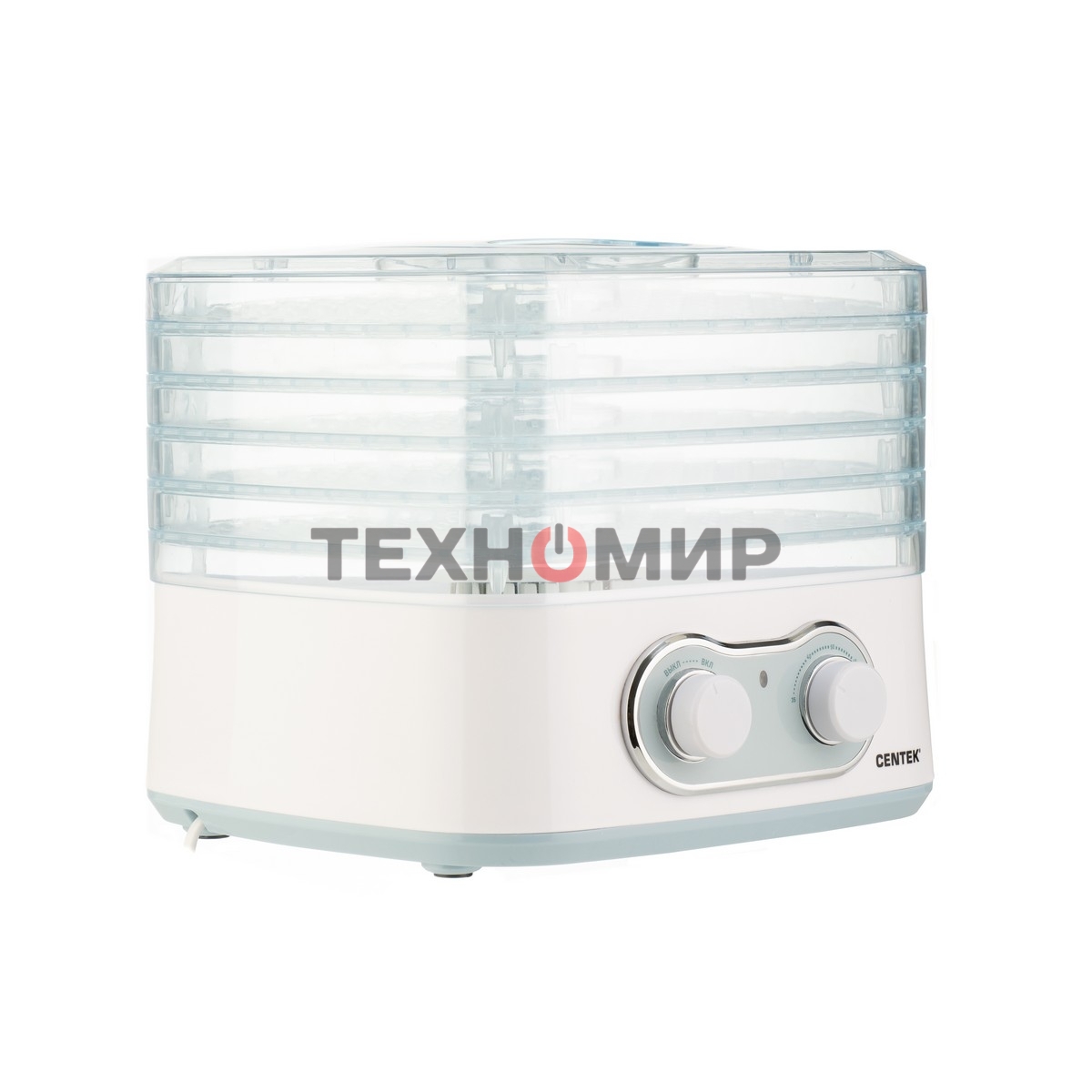 Сушилка для овощей Centek CT-1659 (белый), ОБЪЕМ 5 л, 270 Вт, 5 поддонов, механическое управление