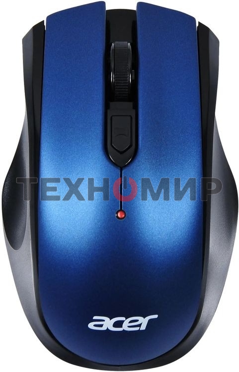 Мышь беспроводная Acer OMR031 черный/синий, 1600 dpi, радиоканал, USB, кнопки - 4