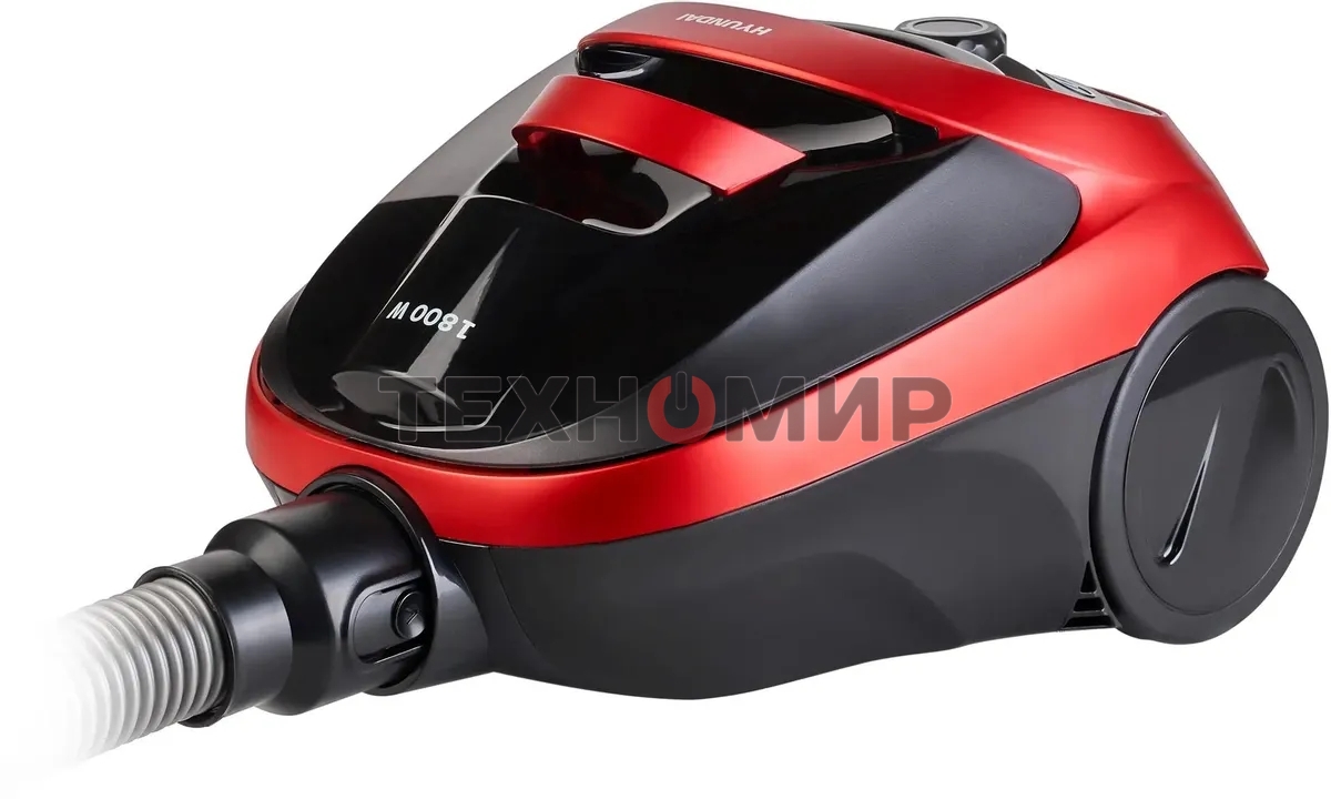 Пылесос Hyundai HYV-C1990 красный/черный, 250/1800 Вт, уборка сухая, пылесборник контейнер, 1.5 л