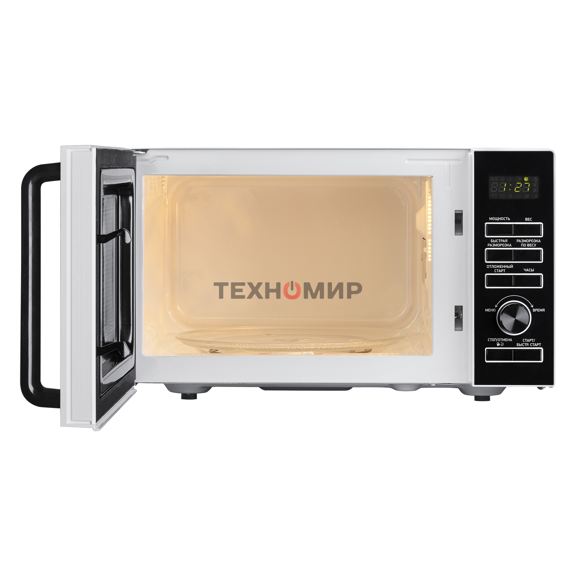 Микроволновая печь BBK 25MWS-970T/WB белый, 25 л, 900 Вт, переключатели - кнопки, поворотный механизм