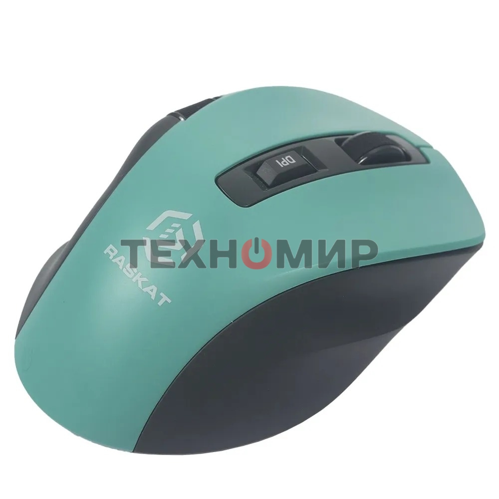 Мышь беспроводная Raskat M020W зеленый/черный, 2400 dpi, радиоканал, Bluetooth, USB, кнопки - 7