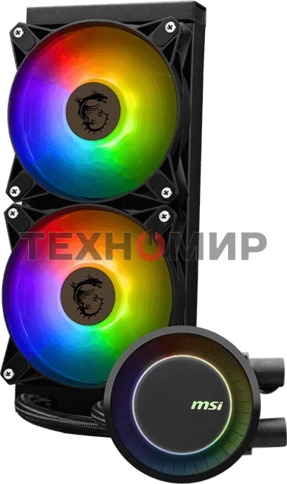 Система жидкостного охлаждения MSI MAG CORELIQUID E240 2x ARGB Fan LGA 1200/1700 AM5/AM4 (306-7ZW5E17-C24)