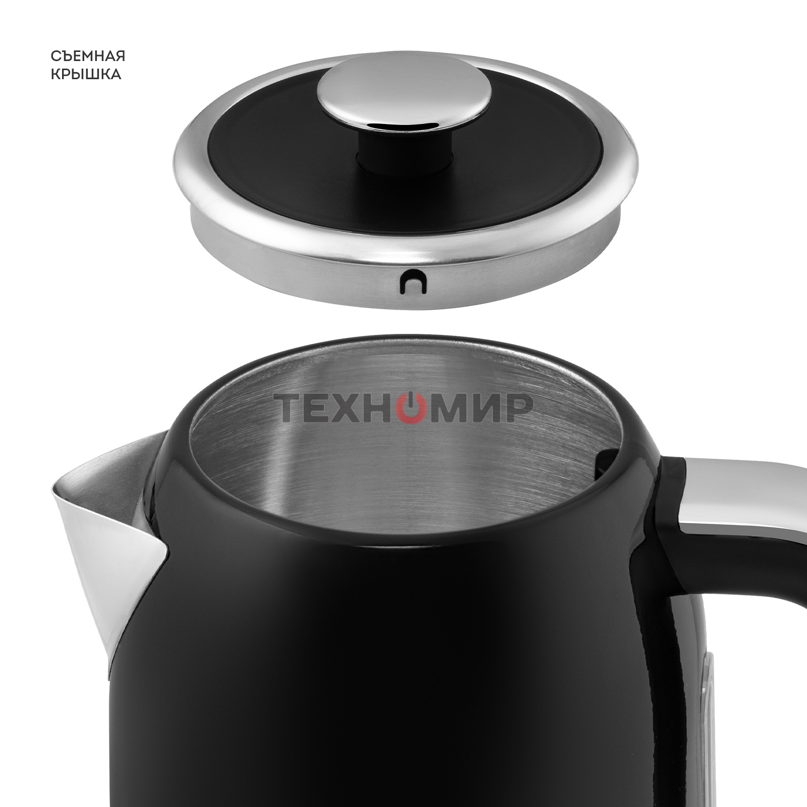 Чайник электрический Galaxy Line GL 0350, магия черного, металл, 2200 Вт, 1.7 л