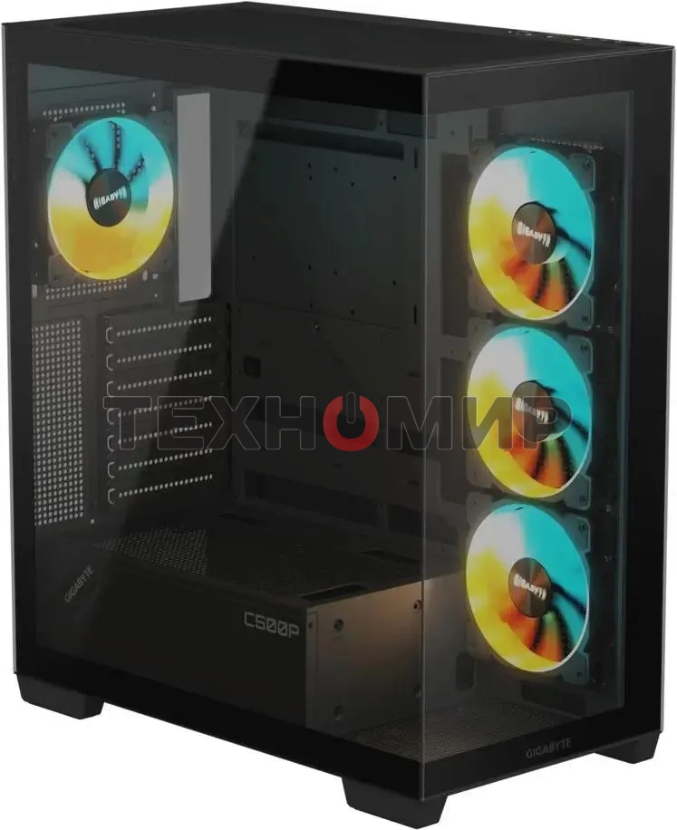 Компьютерный корпус Gigabyte Gb-C500P ST черный без БП ATX 3x120мм 6x140мм 2xUSB 3.0 1xUSB3.1 audio bott PSU